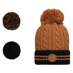 Bonnet 3 Pompons CreamyGin Polaire