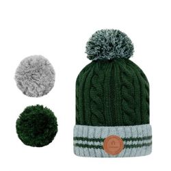 Bonnet 3 Pompons CreamyGin Polaire