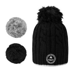 Bonnet 3 Pompons CreamyGin Polaire