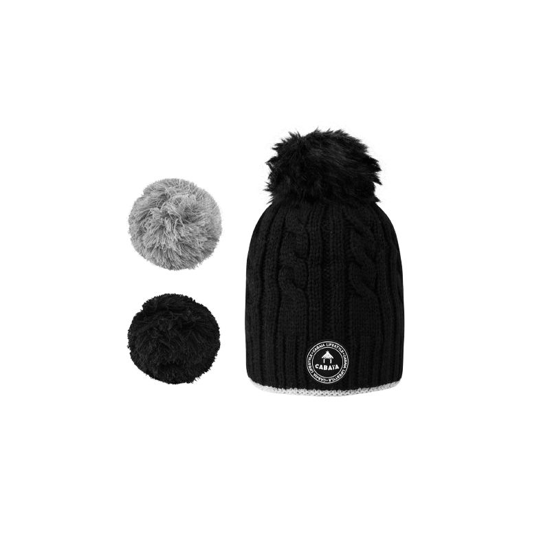 Bonnet 3 Pompons CreamyGin Polaire