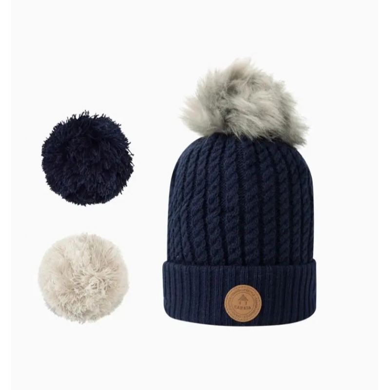 Bonnet 3 Pompons Royal Mojito Polaire