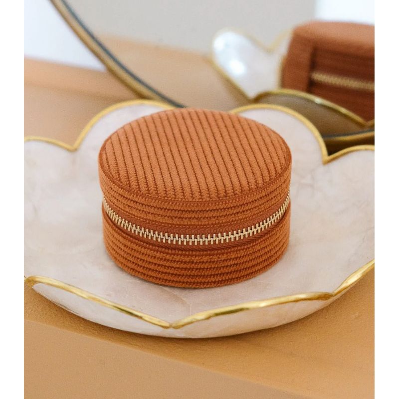 Boîte à bijoux de voyage ronde Yvonne