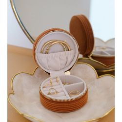 Boîte à bijoux de voyage ronde Yvonne