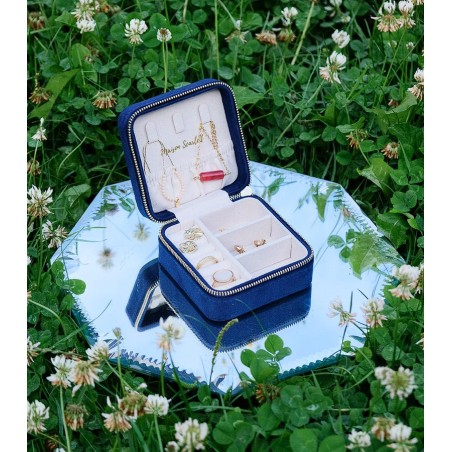Écrin à Bijoux Voyage Velours - Organisateur Avec Fermeture éclair - Trousse Rangement Colliers