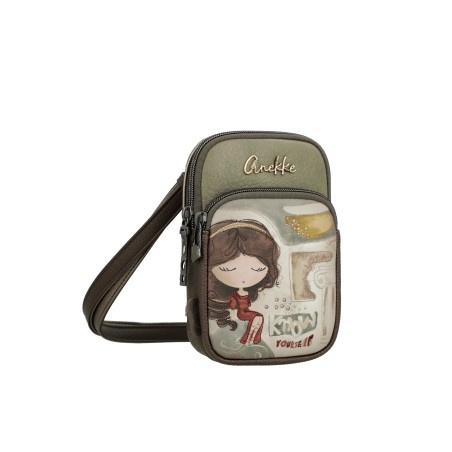 Mini Sac Bandoulière avec Poche Muse en Synthétique
