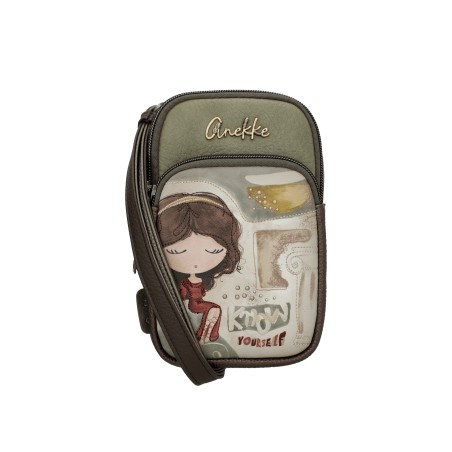 Mini Sac Bandoulière avec Poche Muse en Synthétique