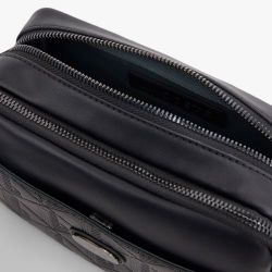 Sacoche verticale monogramme en cuir 