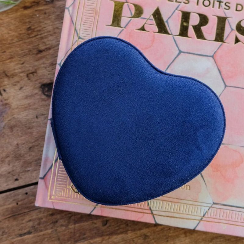 Boîte à Bijoux Coeur Céleste Marine