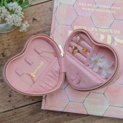 Boîte à Bijoux Coeur Céleste Rose