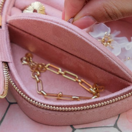 Boîte à Bijoux Coeur Céleste Rose