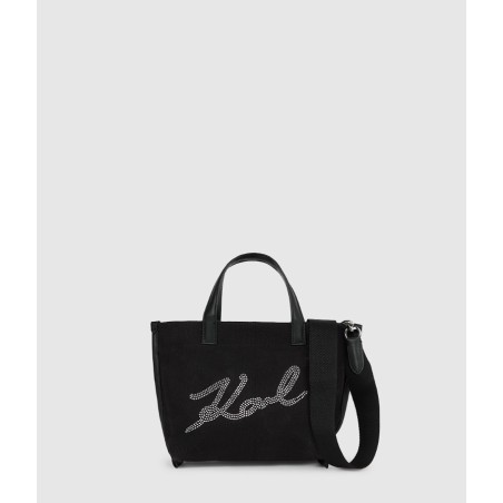 Mini Sac Cabas K/Signature Strass en Toile