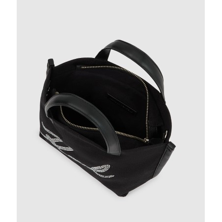 Mini Sac Cabas K/Signature Strass en Toile