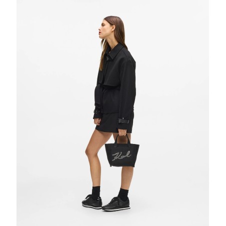 Mini Sac Cabas K/Signature Strass en Toile