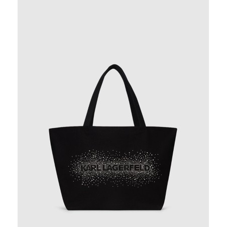Sac Shopping Logo Strass en Toile