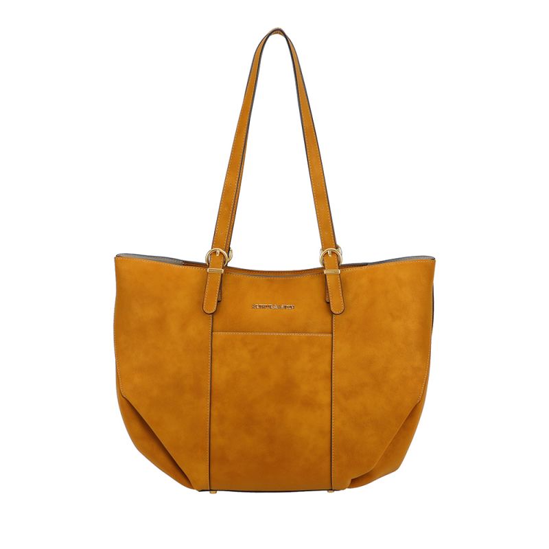 Sac cabas L croûte de cuir Madelena