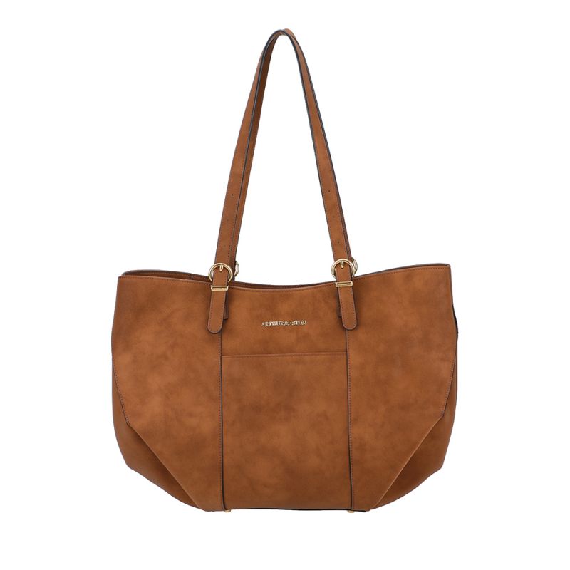 Sac cabas L croûte de cuir Madelena