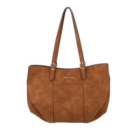 Sac cabas L croûte de cuir Madelena