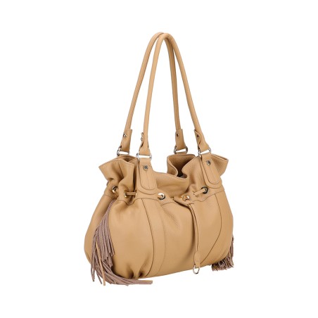 Sac Epaule L Camille à Franges en Cuir
