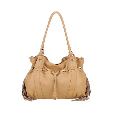 Sac Epaule L Camille à Franges en Cuir