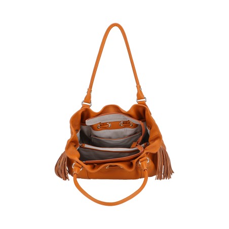 Sac Epaule L Camille à Franges en Cuir