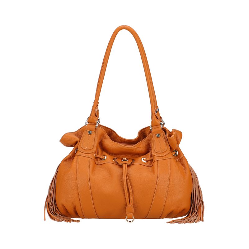 Sac Epaule L Camille à Franges en Cuir