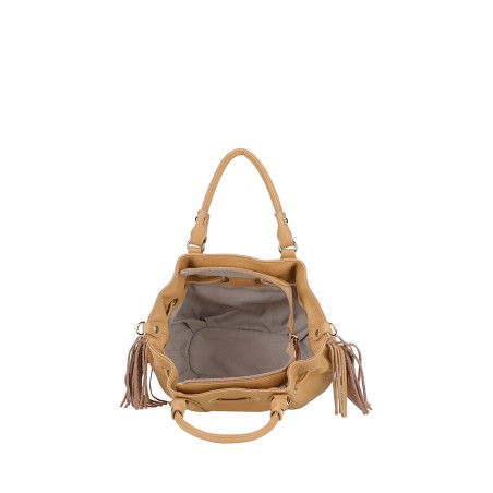 Mini Sac à Main Camille à Franges en Cuir