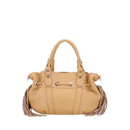 Mini Sac à Main Camille à Franges en Cuir