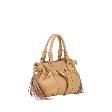 Mini Sac à Main Camille à Franges en Cuir
