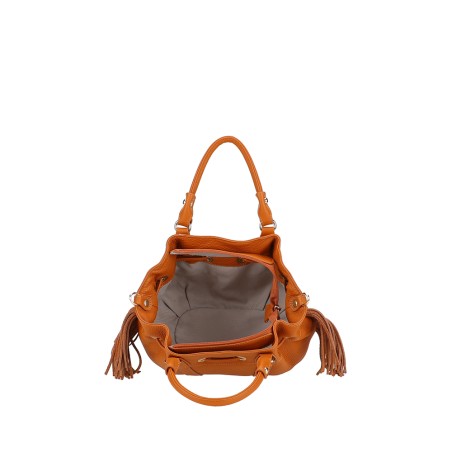 Mini Sac à Main Camille à Franges en Cuir