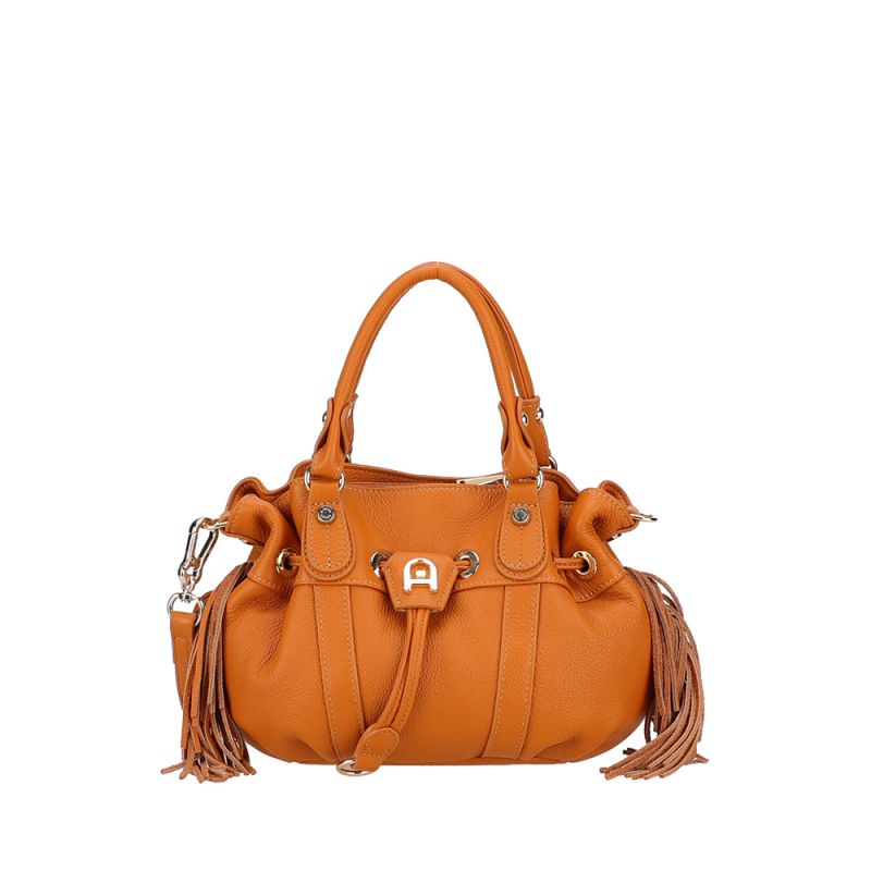 Mini Sac à Main Camille à Franges en Cuir