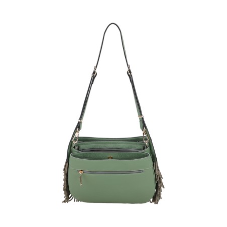 Sac Epaule Bandoulière Camille à Franges en Cuir