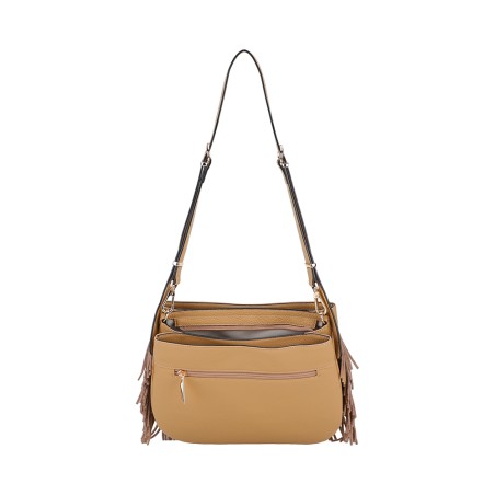 Sac Epaule Bandoulière Camille à Franges en Cuir
