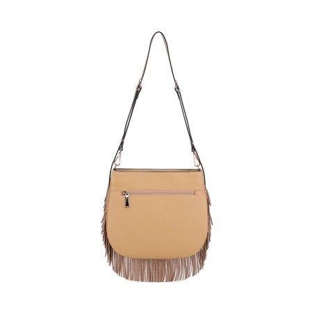 Sac Epaule Bandoulière Camille à Franges en Cuir