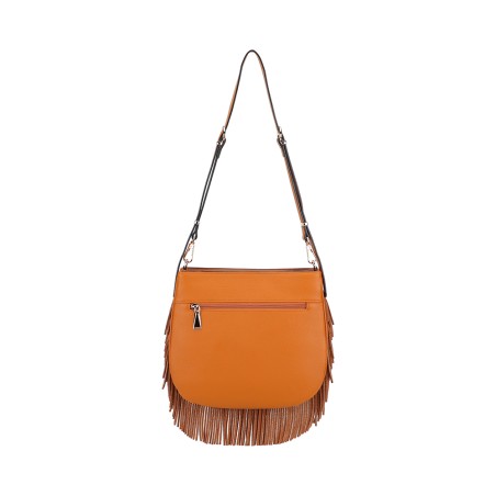 Sac Epaule Bandoulière Camille à Franges en Cuir