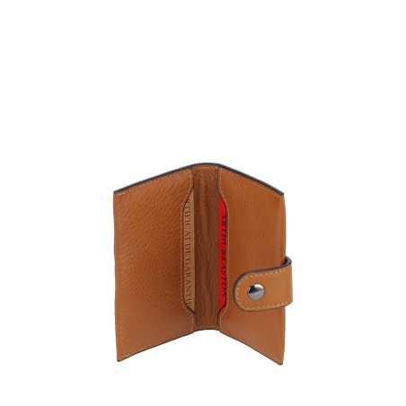 Porte-Cartes à Rabat Pression Léon en Cuir