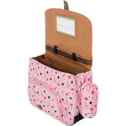 Cartable 38cm Les Fantaisies Caroline Vert/Rose