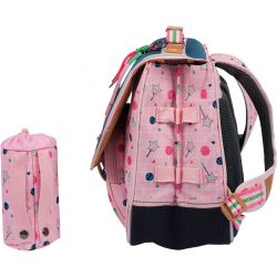 Cartable 38cm Les Fantaisies Caroline Vert/Rose
