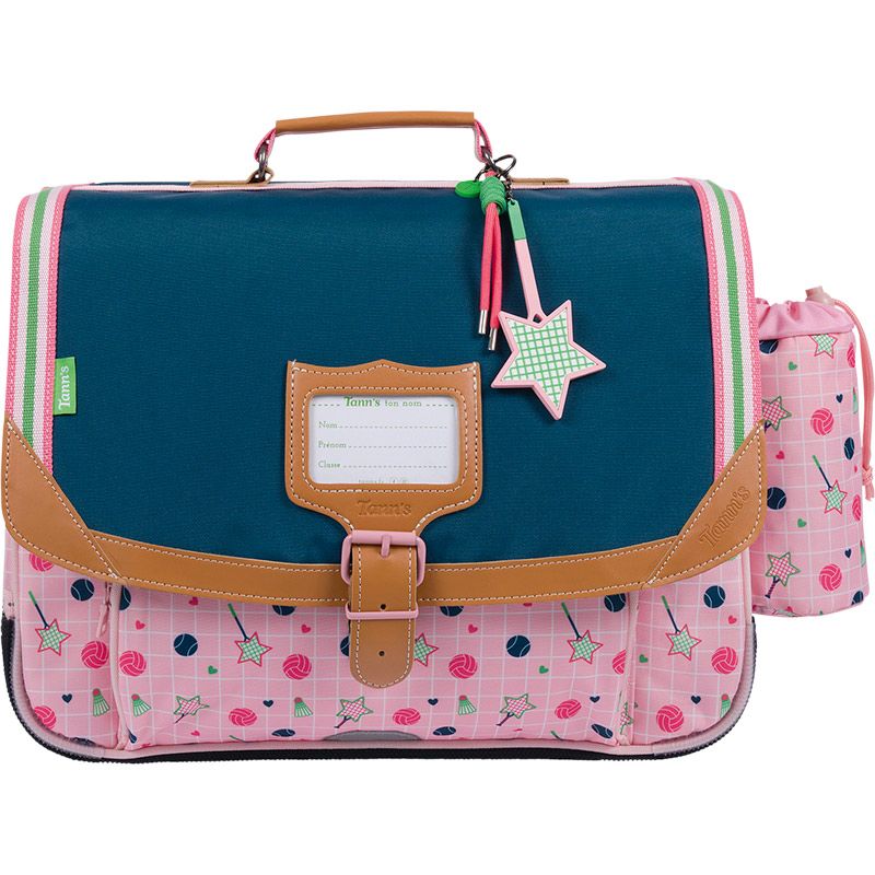 Cartable 38cm Les Fantaisies Caroline Vert/Rose