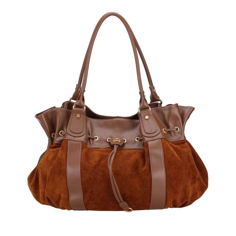 Grand Sac Epaule XL Camille Suède en Cuir