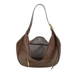 Sac Epaule Demi-Lune Camille Suède en Cuir