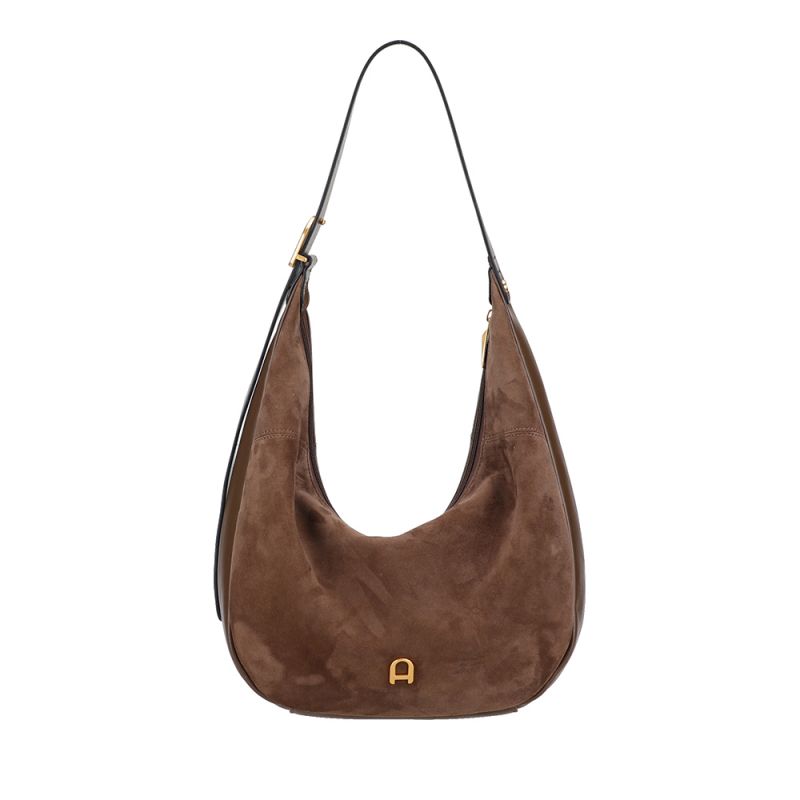 Sac Epaule Demi-Lune Camille Suède en Cuir