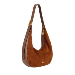 Sac Epaule Demi-Lune Camille Suède en Cuir