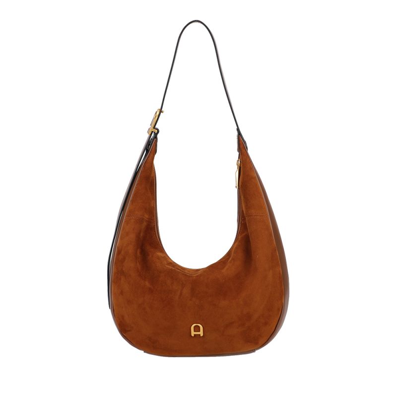 Sac Epaule Demi-Lune Camille Suède en Cuir