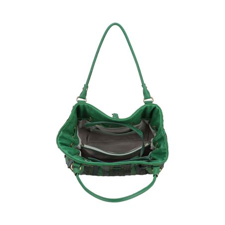 Sac Porté Epaule Bourse Patchwork en Cuir