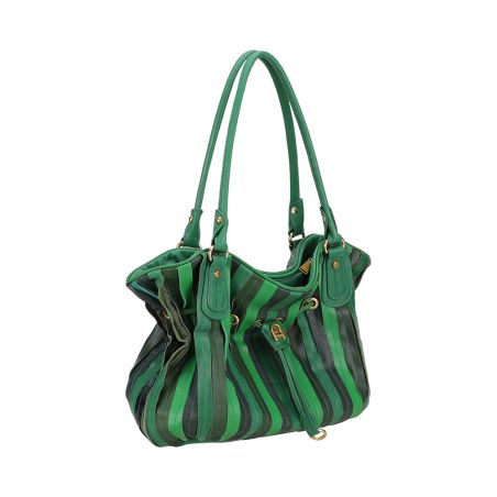 Sac Porté Epaule Bourse Patchwork en Cuir