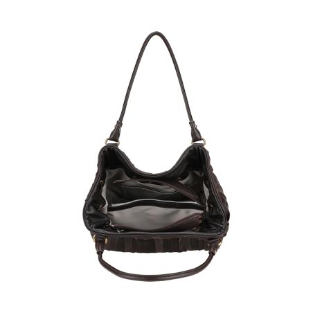 Sac Porté Epaule Bourse Patchwork en Cuir