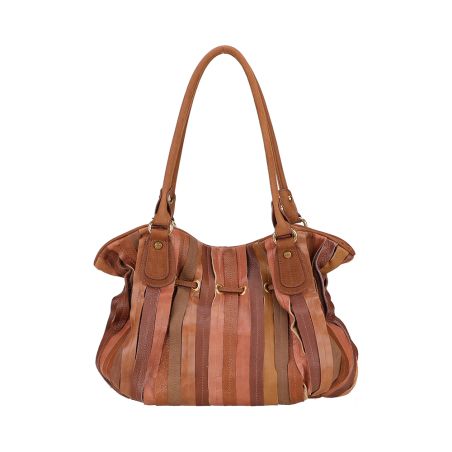 Sac Porté Epaule Bourse Patchwork en Cuir