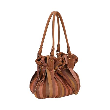 Sac Porté Epaule Bourse Patchwork en Cuir