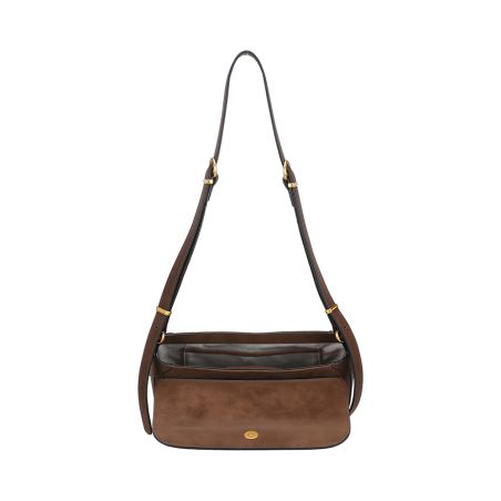 Sac Epaule à Rabat Madelena en Croûte de Cuir