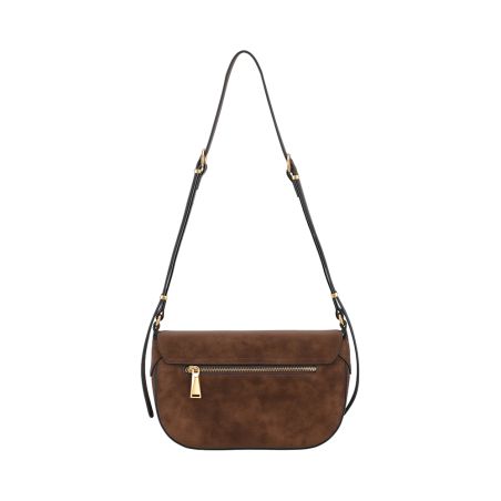 Sac Epaule à Rabat Madelena en Croûte de Cuir